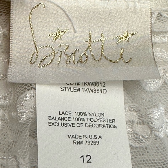 Biscotti White Lace and Tulle Girls Midi Dress Short Sleeve Bolero - size 12 - Picture 6 of 7